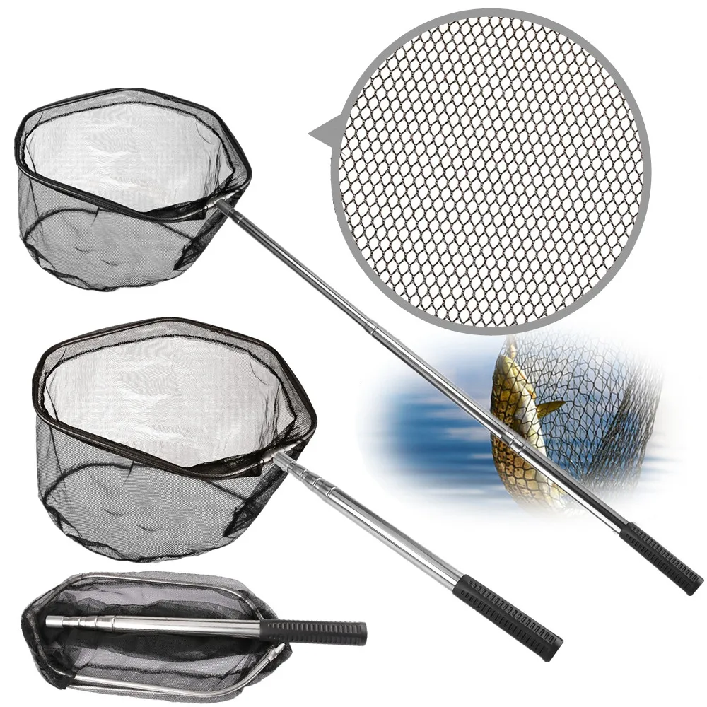 

155CM Retractable ‎Landing Fish Net Lightweight Folding ‎Fishing Landing net with Telescoping Pole Handle Freshwater Fishing net