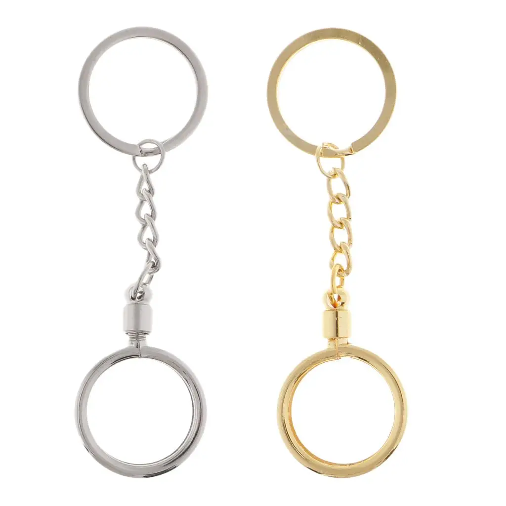 Commemorative Coin Keychain Metal Pendant Key Ring Collectable Coin Protection for Suitable Coin Collections