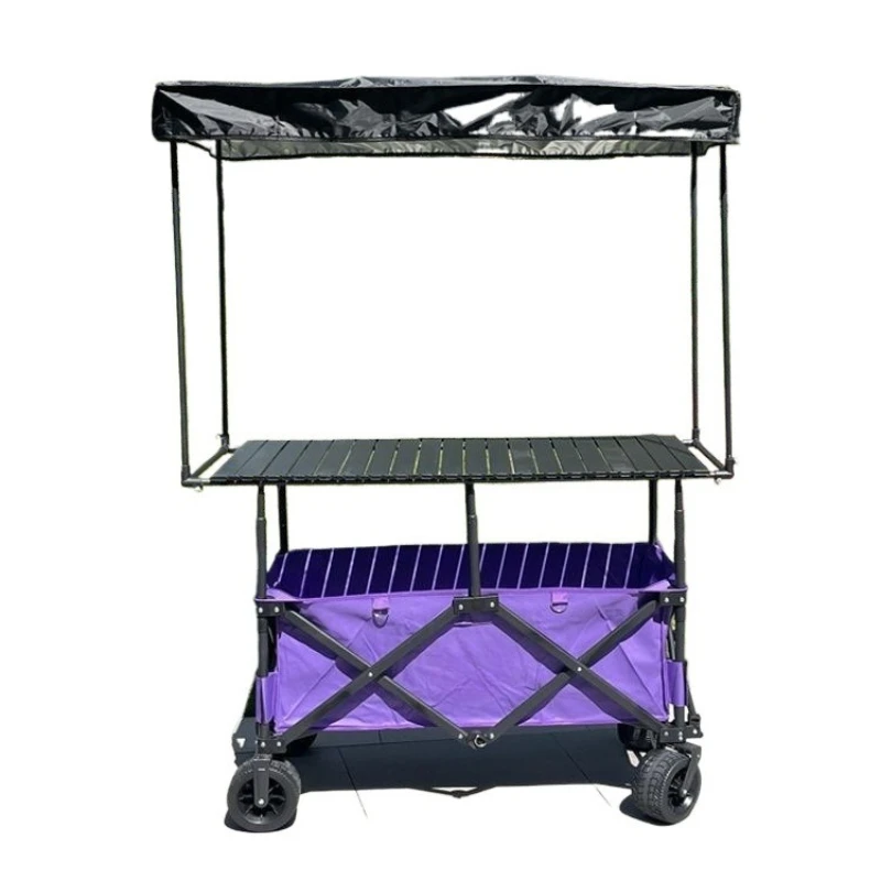 Lifting Stall Small Pull Cart Foldable Lifting Large Table Board Lifting Rod Awning Large Camping Stall Cart