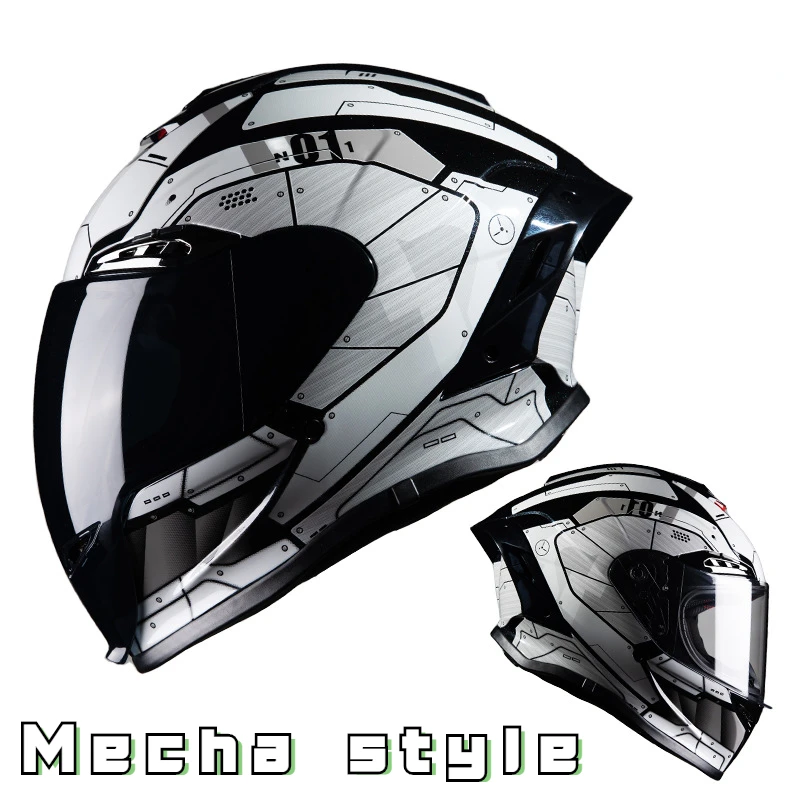 

Motorcycle Full-face Helmet with Long and Short Lenses and Large Tail for Men and Women in All Seasons Dot Motorcycle Helmet