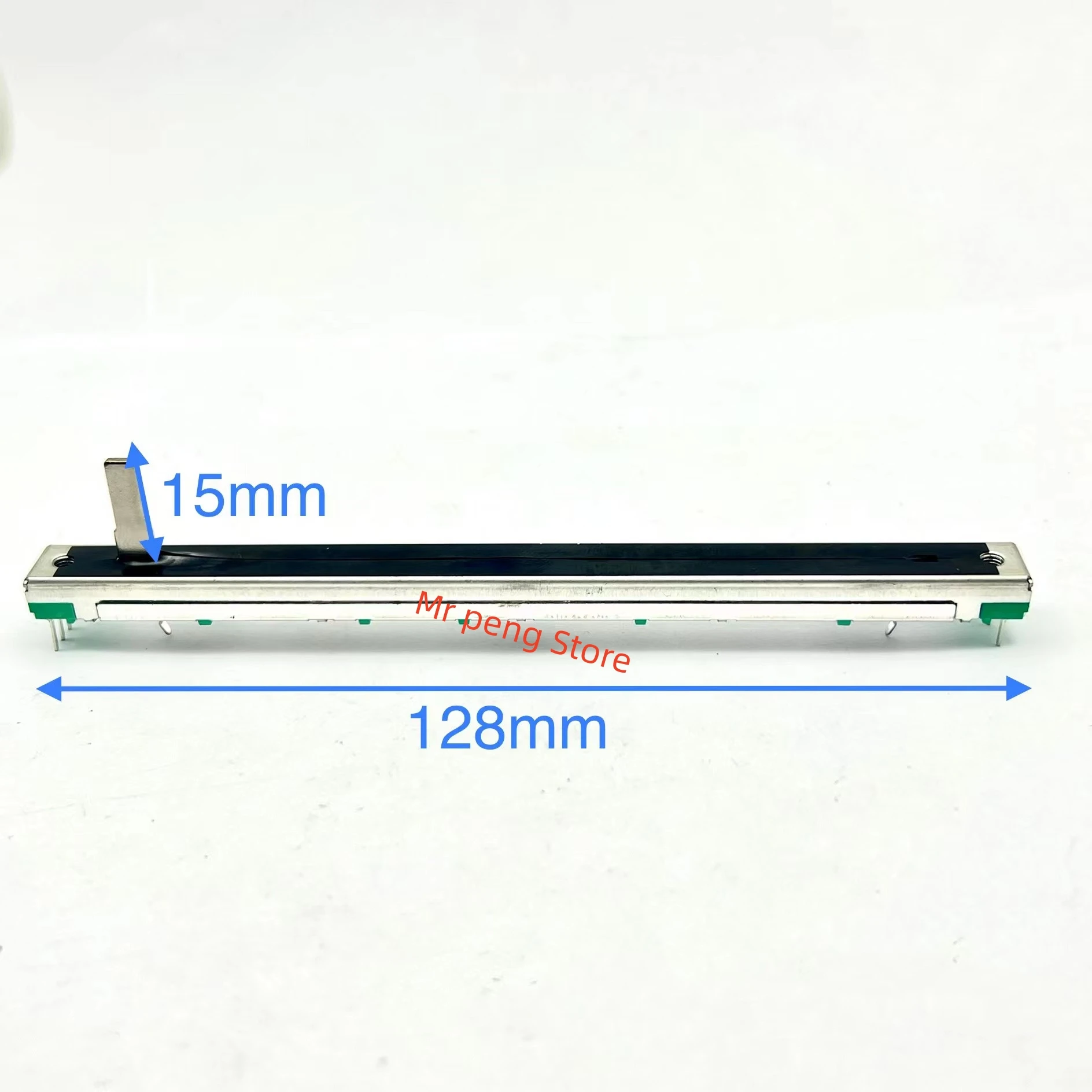 

1pcs for straight slide potentiometer Acoustic fader Total length 128MM dual dual channel A10K shaft length 15MM with dust film