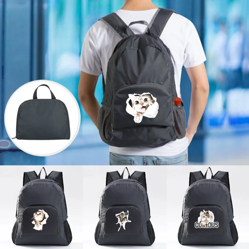 Backpacks 2026 Women's Portable Foldable Travel Hiking Daypack Bags Men Ultralight Mountaineering Backpack Cat Print Sport Pack