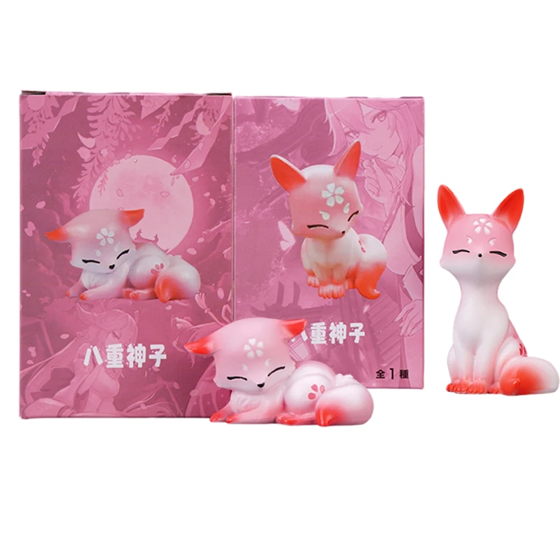 9cm Game Peripherals Genshin Impact Anime Figure Sitting Little Fox Yae Miko Action Figure Collectible Model Ornaments Toys Gift