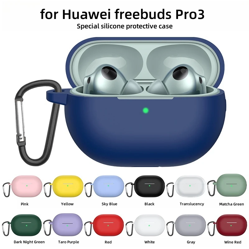 

Protector Case for Huawei FreeBuds Pro 3 Earphone Thicken Silica Gel Protective Sleeve Soft Shell Anti Fall Safeguard With Hooks