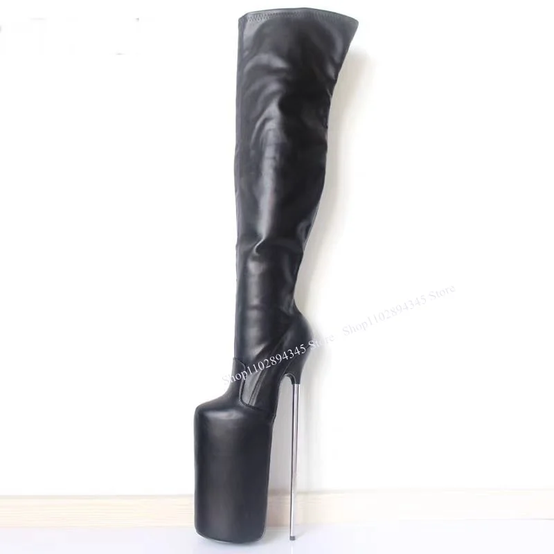 Red Over Knee High Platform Boots Pointed Toe Thin High Heel Fashionable Cool Sexy Western Winter Woman Shoes Zapatillas Mujer