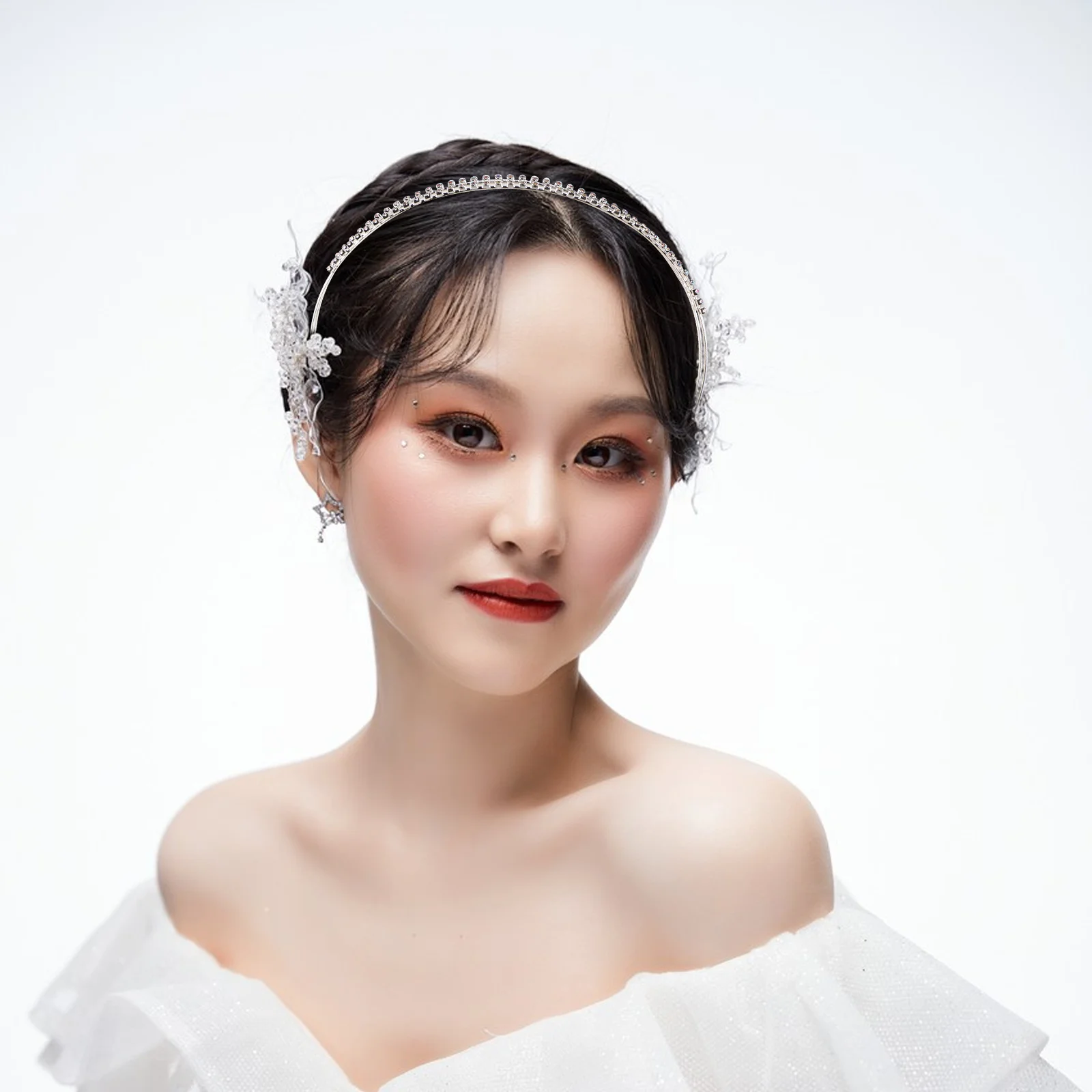 

4Pcs Bridal Rhinestone Hairband Elegant Headbands Wedding Hair Accessories for Bride Formal Occasion Decoration