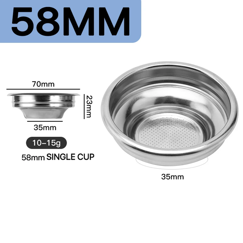 51mm 54mm 58mm Kaffee Filter Korb Edelstahl Kaffee Pulver Schüssel Kaffee Griff Bodenlose Universal Kaffee Pulver schüssel