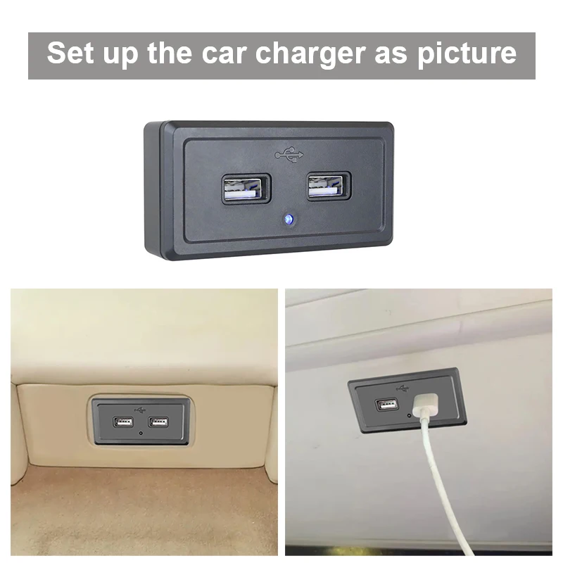 12V-24V 3.1A Dual Usb Charger Socket Square Power Outlet Embedded Surface mounted For Car Yacht Truck ATV Boat Bus Power Adapter