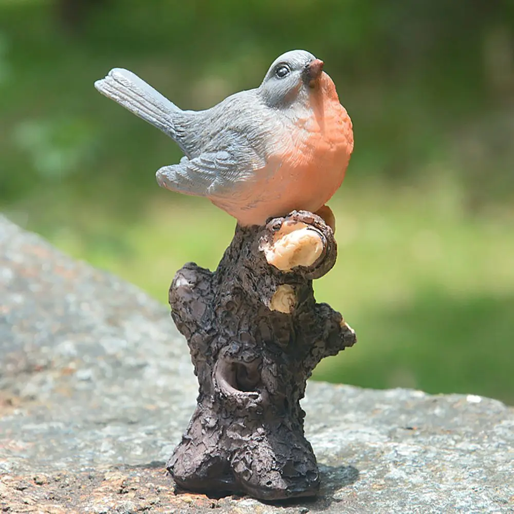 Gift Bonsai Decoration Micro Landscape Sparrow On Branch Kingfisher Figurine Lifelike Bird Statue Animal Sculpture
