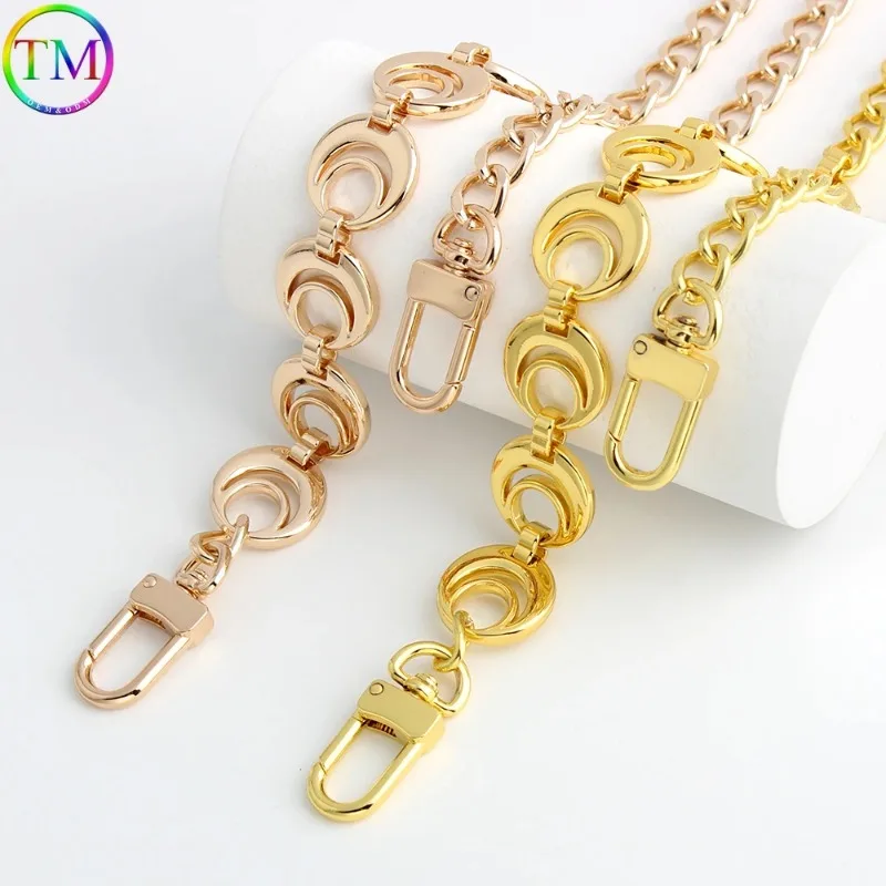 K Gold Moon Shape Aluminum Bag Chain Replacement Parts Accessories For Hand-Woven Shoulder Handbag DIY Handmade Detachable Strap