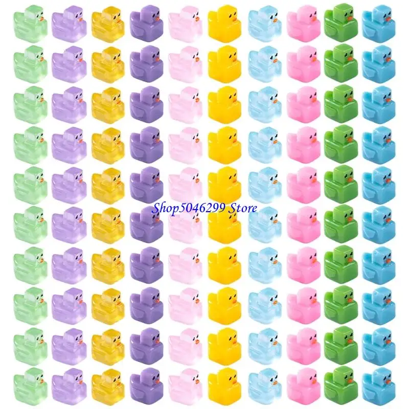 

H55A 100pcs Night Lighting Duck Pegrines Cartoon Animal Models для дома офиса