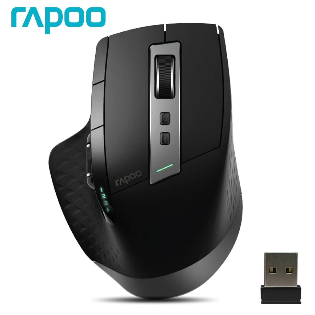 Rapoo MT750L/MT750S Multi-mode Rechargeable Wireless Mouse Ergonomic 3200DPI Bluetooth Mouse Support Up to 4 Device Gaming Mouse