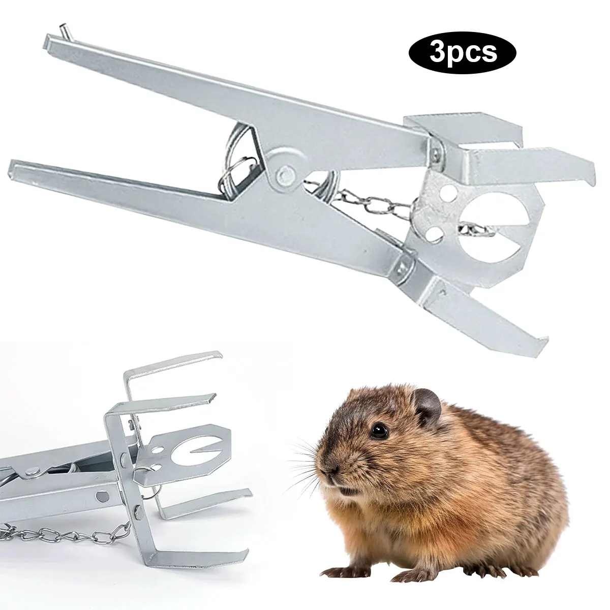 

3Pcs Professional Mole Trap Alvanized Steel Pest Mole Eliminator Outdoor Mole Scissor Clip Pest Control Tools Garden Supplies