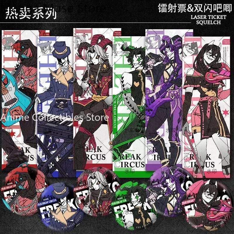 The Freak Circus Pierrot Harlequin Jester Anime Cosplay Laser Ticket Bookmark Badge Cartoon Brooch Pin Backpack Accessories view 2
