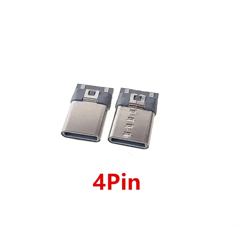 USB 3.1 Type C Connector 2Pin 4 Pin 8Pin Male Socket Receptacle Through Holes PCB 180 Vertical Shield USB-C Charging Data DIY
