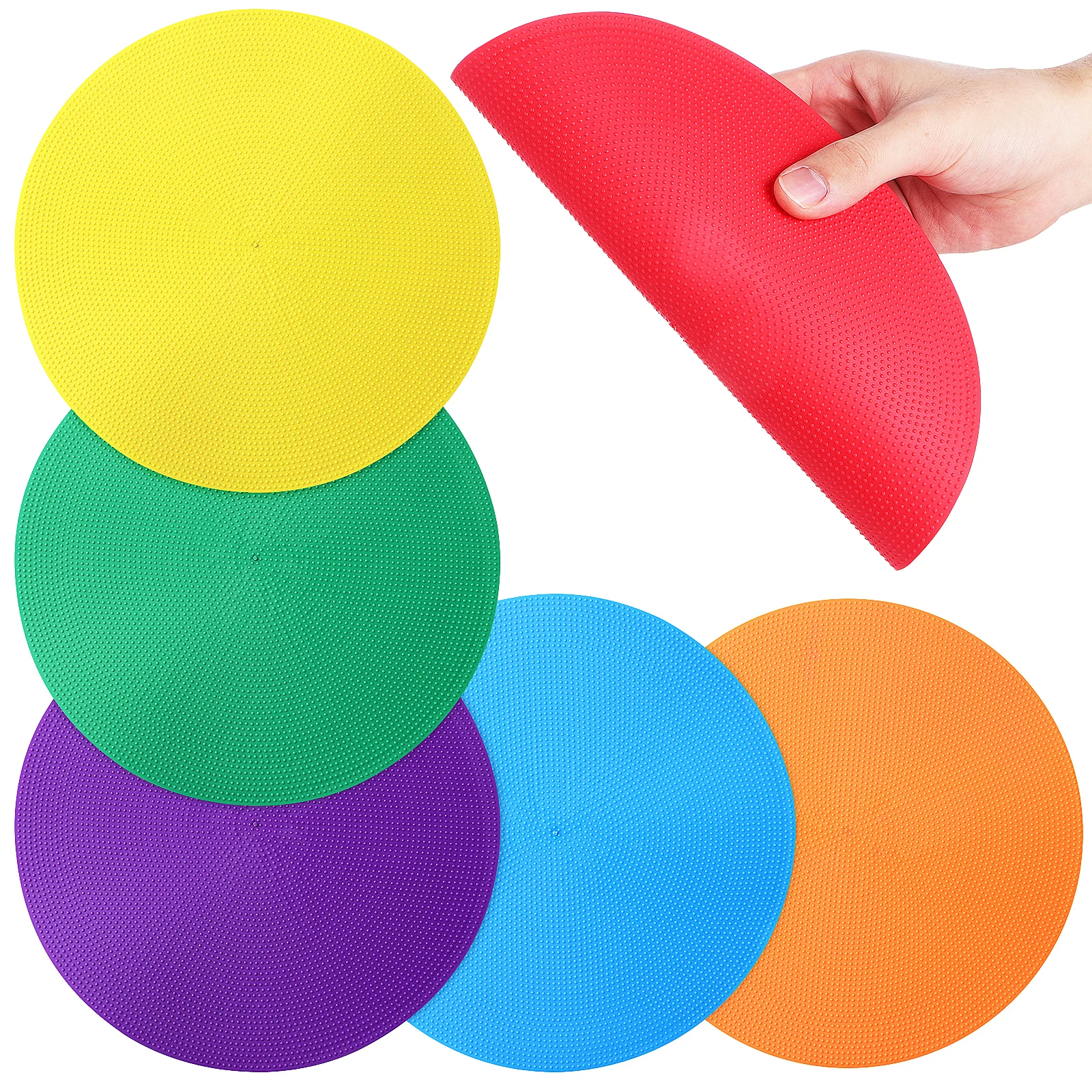 

6pcs Round Carpet Basketball Agility Training Equipment Dots Colorful Agility Carpet Markers Training Equipment Sports Field