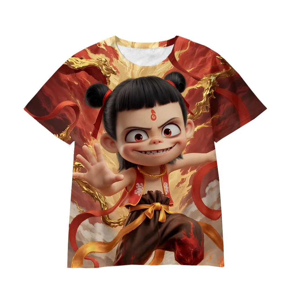

Hot Selling Nezha Merchandise, Children's Short Sleeved T-shirt, Student Half Sleeved Casual 3D Digital Printing