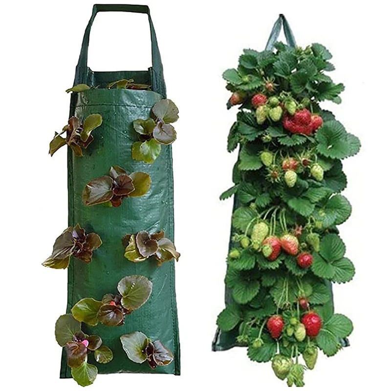 1PC Strawberry Tomato Cultivation Bag Porous Hanging Bag Outdoor Flower Bag Garden Growth Bag