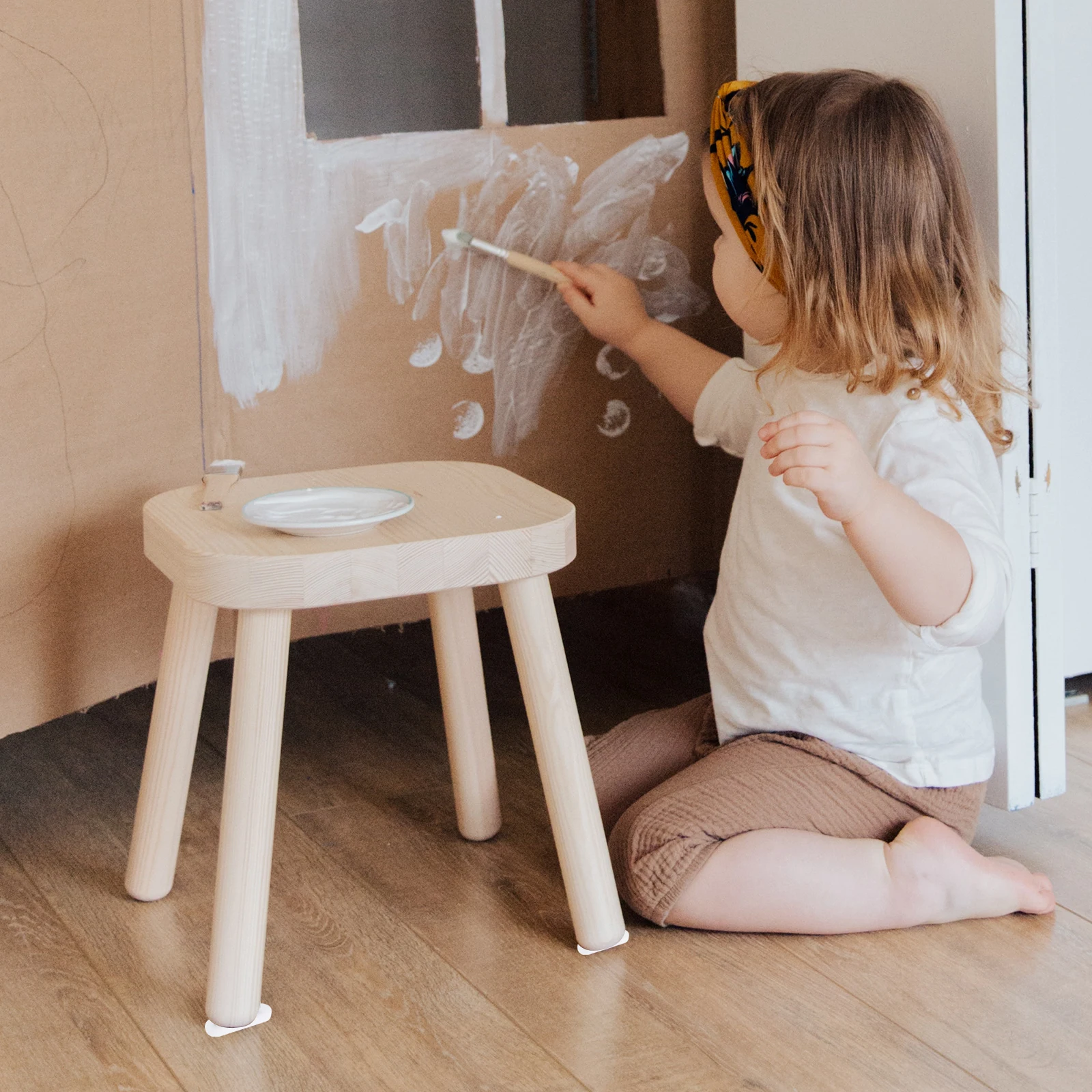 

100pcs Furniture Glide Pads Nail-On Floor Protectors For Chairs Tables Stools Cabinets White Furniture Leg Bottom Feet