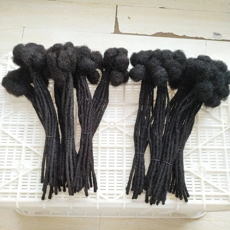 18 Zoll 0,6 cm Echthaar-Dreadlock-Extensions, 30 Stränge, handgefertigte Locs, weiches, natürliches Haar für Männer und Frauen – Detail 5