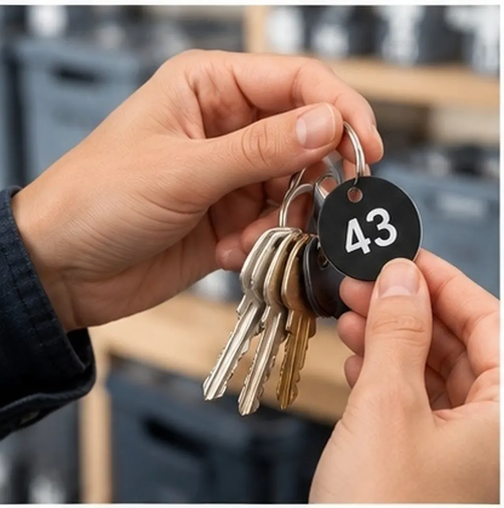 100Pcs Plastic Number Tags Round Key Id Tags with Pre-Drilled Holes for Luggage Labeling Desk Numbering Warehouse Sorting and