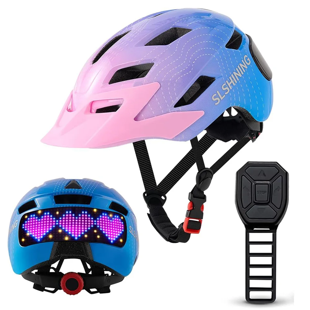 

Kids Bike Helmet, Kids Boys Girls Bike Helmets with LED Display Children Multi-Sport for Skating Cycling Scooter Skateboard