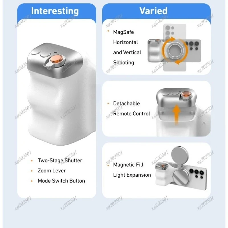 

Magnetic Remote Phone Grip Camera Shooting Aid Holder - Easy to Use Clip-On Stand for Hands-Free Photography