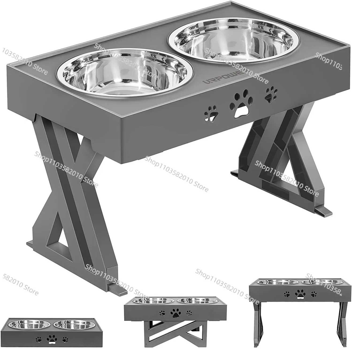 Wholesale Adjustable Raised Elevated Dog Feeder Spill-Proof Slow Pet Feed Puzzle Water Bowl for Medium