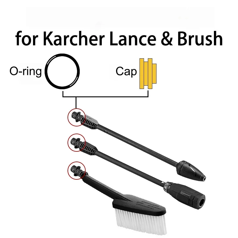 Dichtungs-O-Ring & Kappe für KARCHER K2 K3 K4 K5 K6 K7 Lance Schlauchdüse Bürste Ersatzteile 2.640-729.0 Waschgerät Anti-Leck – Detail 2
