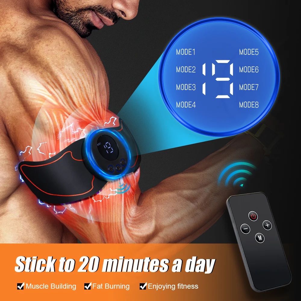 EMS Muscle Stimulator Wireless Electric Fitness Abdominal Pulses Massage Training Pad Weight Loss Sticker Body Slimming Massager