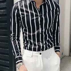 Man Shirt Formal Dress Oversize Shirts For Men Striped Office Normal I Sale Elegant Slim Fit Cheap Things With Wholesale Xxl