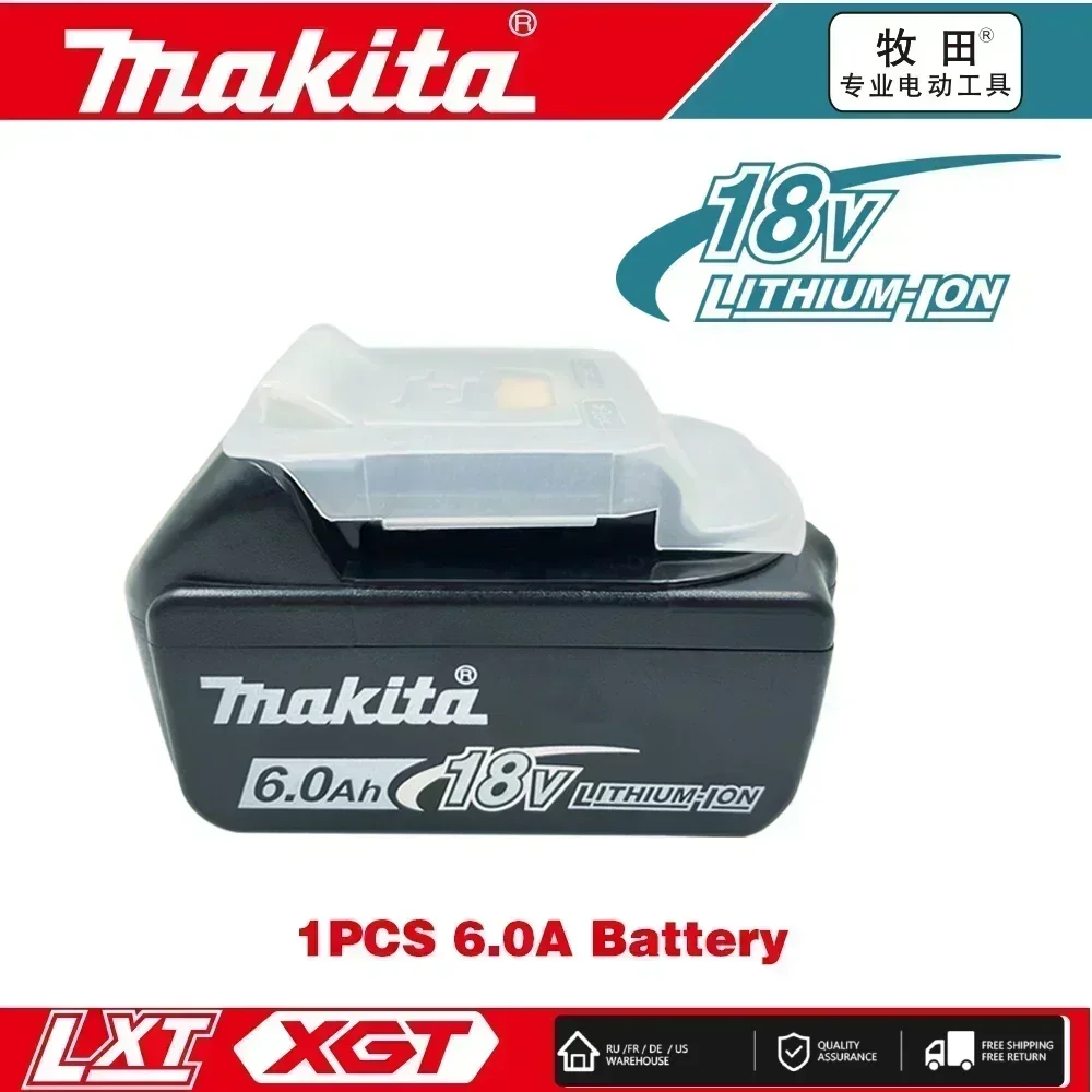 Originele Makita 18V 6A Oplaadbare Accu voor Elektrische Gereedschappen 18V Makita met LED Li-ion Vervanging LXT BL1860B BL1860 BL1850 Oplader