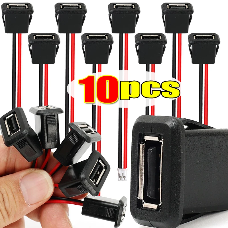 

Разъем Type-C (женский) для шасси, USB-C (женский) с прямым обжимным разъемом, порт для зарядки, удлинительный кабель питания, 1/5/10 шт.