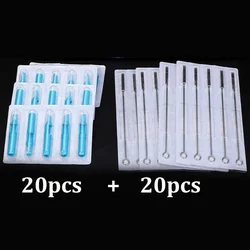 40 unids/set puntas de agujas de tatuaje aguja de tatuaje mixta puntas de tatuaje de plástico para pistola de tatuaje aguja taza de tinta Kits de agarre RL/M1/RM/FT