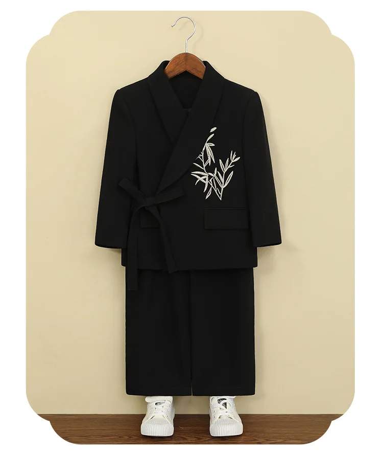 Anzug-Set für Jungen A5055, Kinderkostüm für Bühnenauftritte, Partys, Laufstegshows, Blazer für Blumenjungen, formelles Outfit für Geburtstagsfeiern – Detail 10
