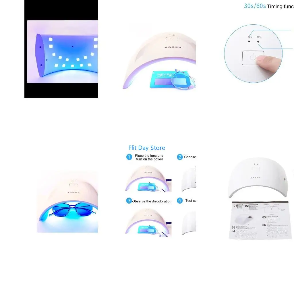 F92C 220V UV Lens Tester Photochromic Coating Lens Detector Measurer Anti-radiation Lens Testing Machine 15 LED
