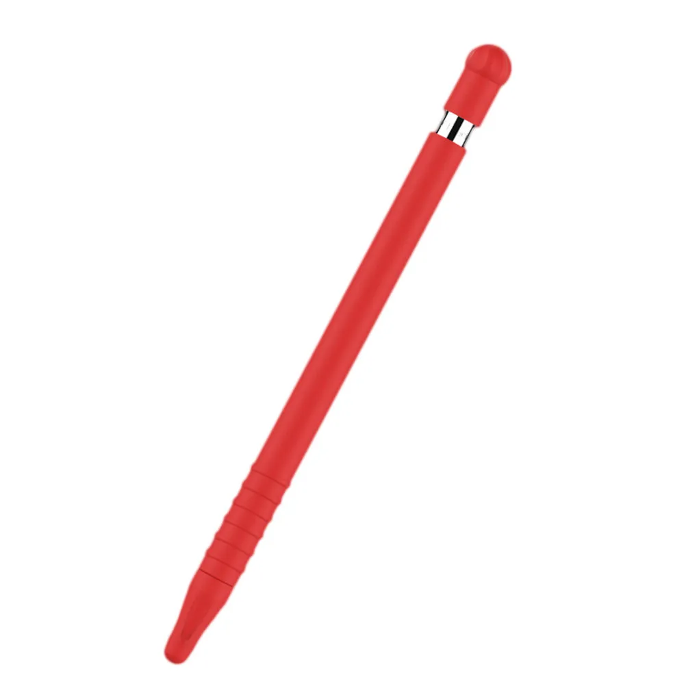 Pencil Silicone Sleeve Protective Cover with Built for Air Screen Pen Anti Slip Dirt Proof Red