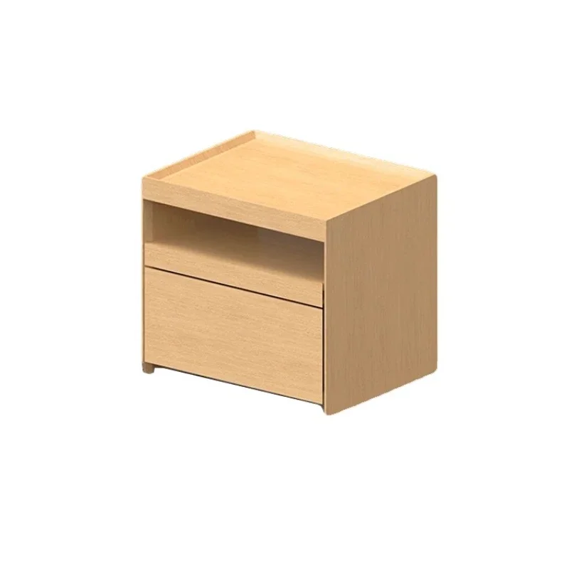 Solid wood minimalist bedside table, household bedroom hidden bedside storage cabinet, multi-functional