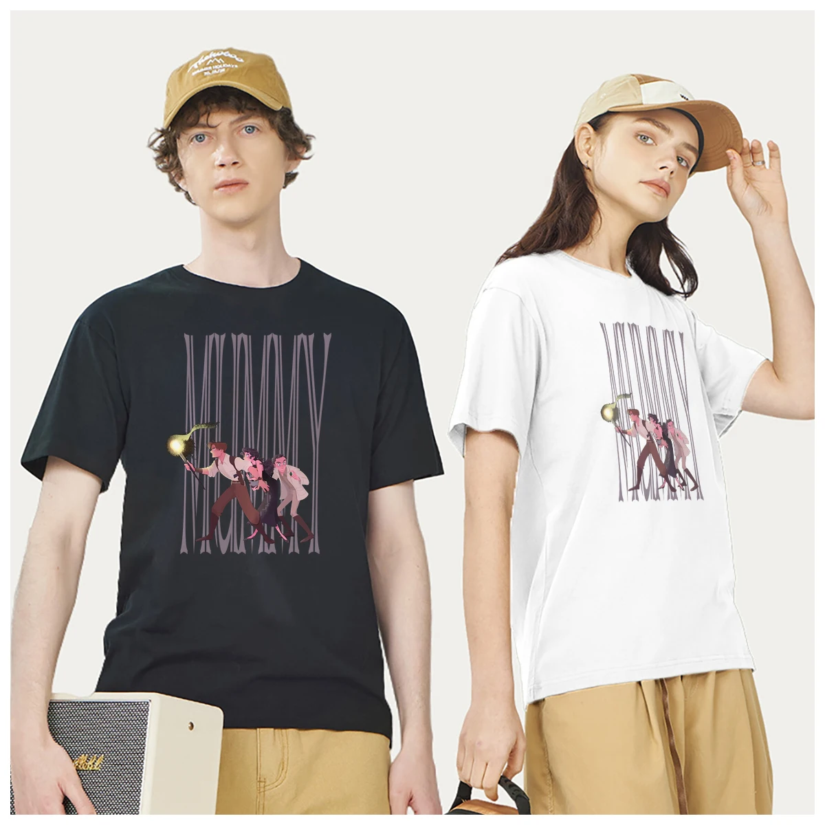 Copia de Key Art of The mummy returrns Mummies  t shirt men Women Fashion 100% Cotton summer casual Breathable Unisex couple top