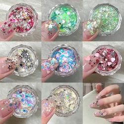 Paillettes mélangées pour ongles, décalcomanies 3D pour décorations brillantes, étoile, cœur, hexagone