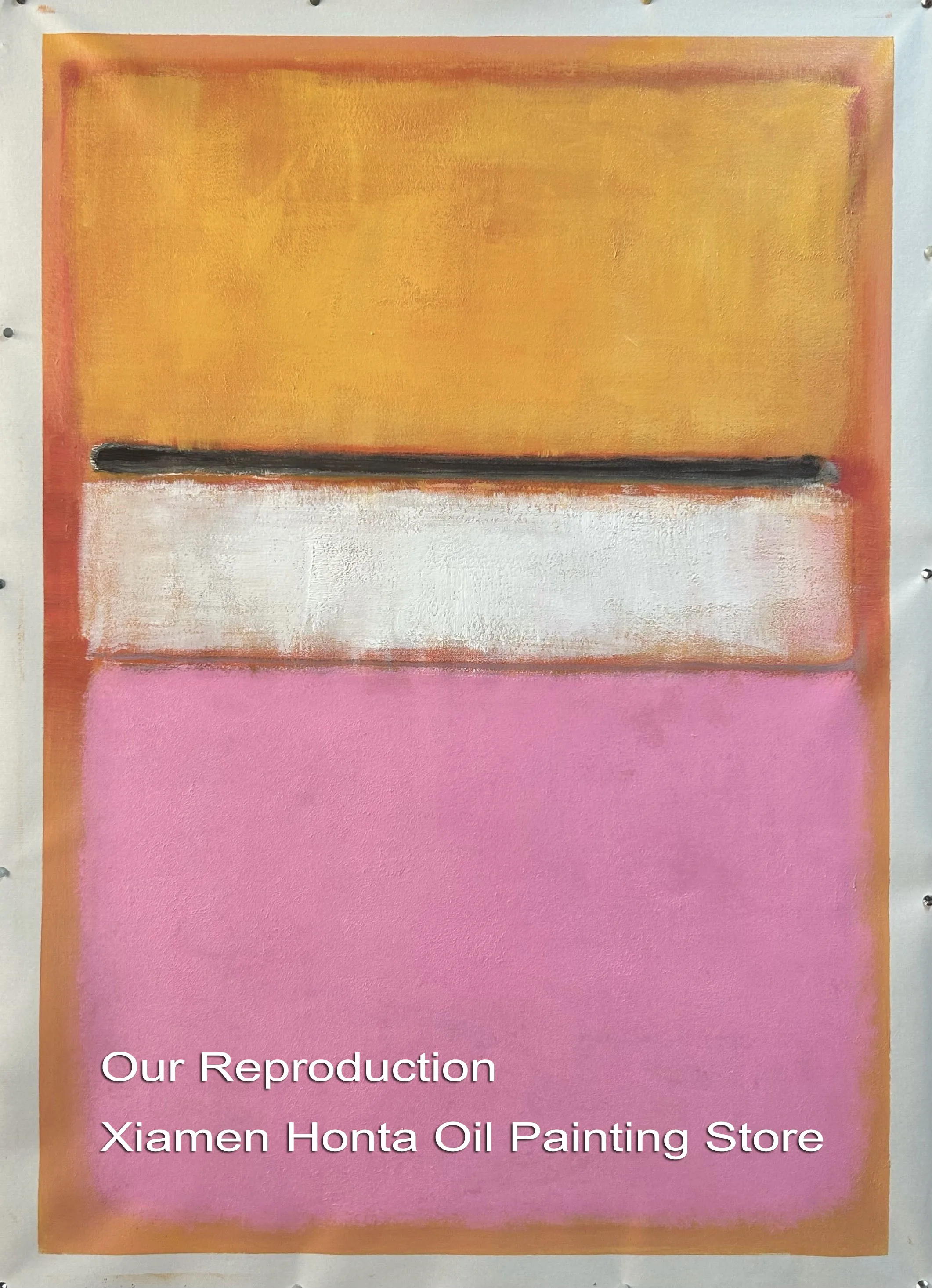 100% Handmade High Quality Abstract Oil Painting Reproduction on Linen Canvas, White Center by Mark Rothko,