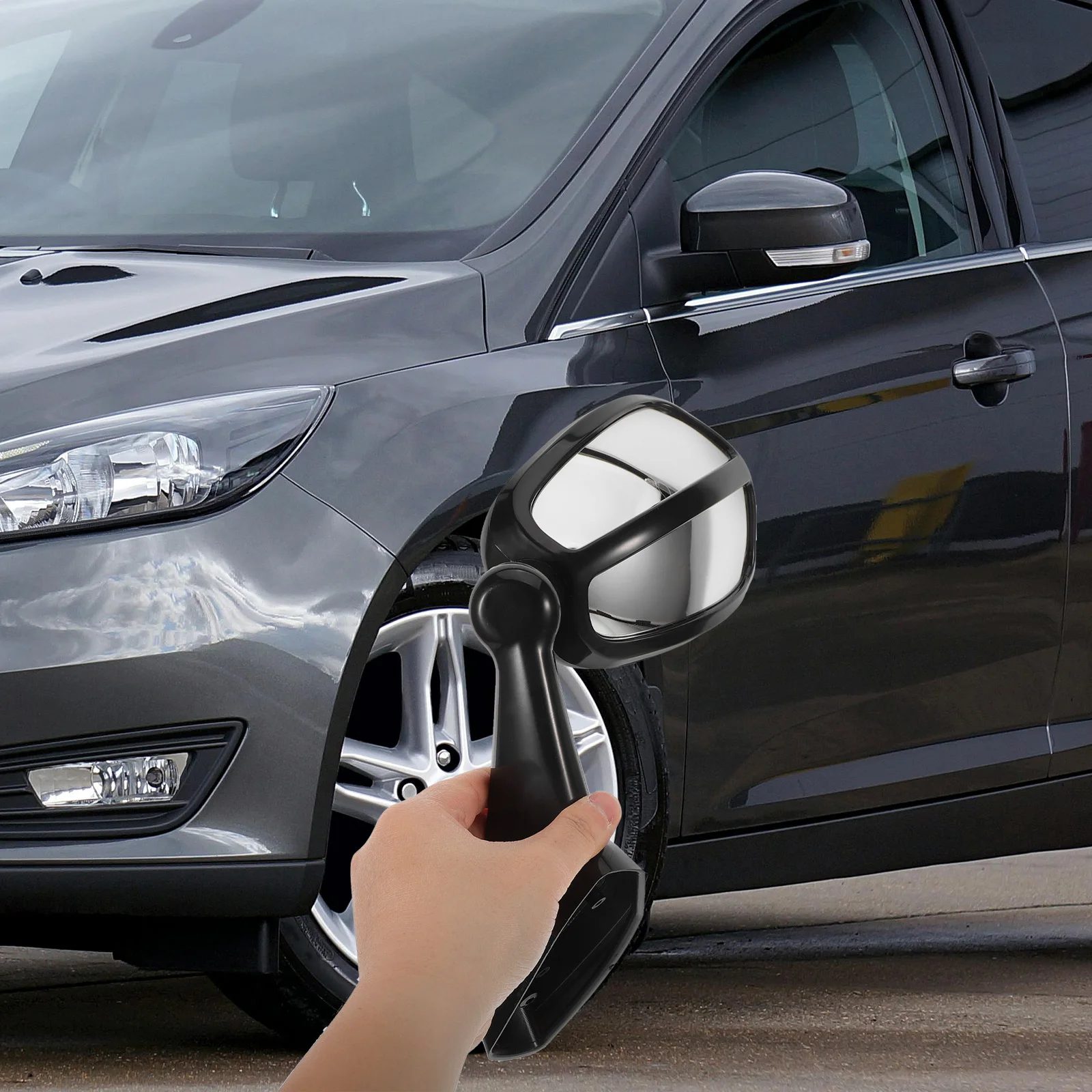 

Universal Engine Hood Rearview Mirror Clear Plastic Easy Install Fits Various Models Multifunctional Anti Glare