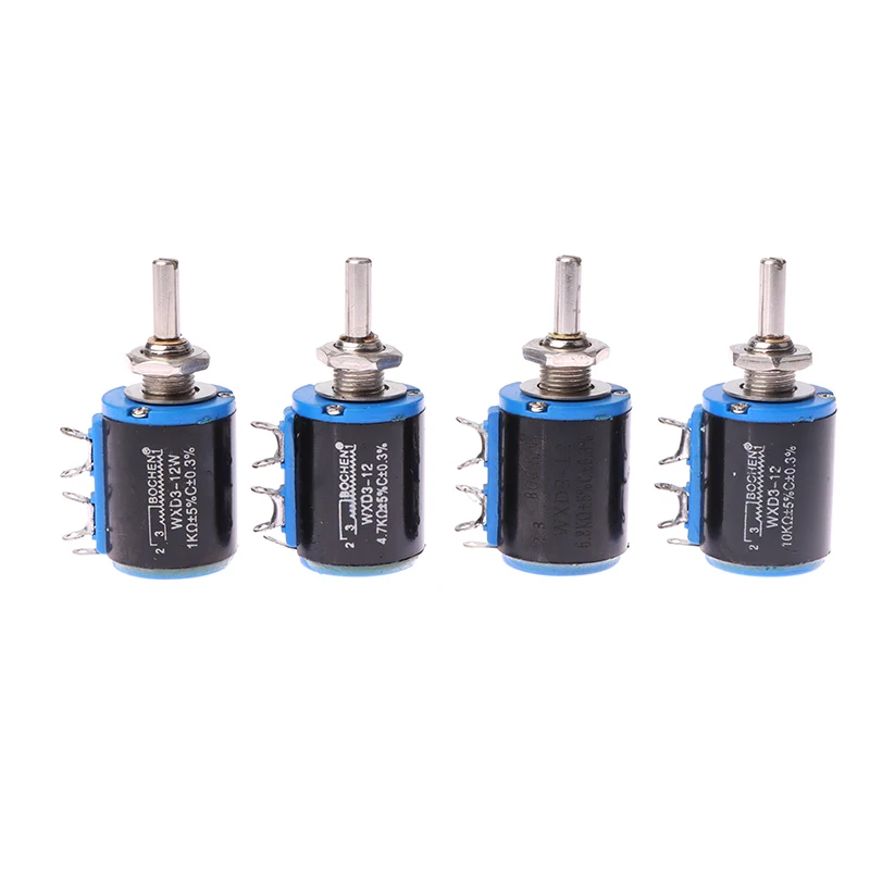 1Pc WXD3 WXD3-12 Potentiometer Wirewound Multi-Turn 1K 4.7K 6.8K 10K Short Body WXD3-12 Precision Multi-turn Potentiometer