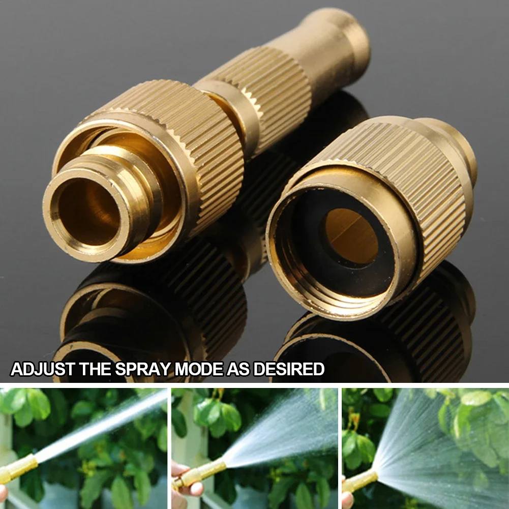 2Pcs Car High Pressure Water Spray Gun Spray Nozzle Washing Machine Nozzle with Quick-connect Connector Brass Garden Hose Pipe