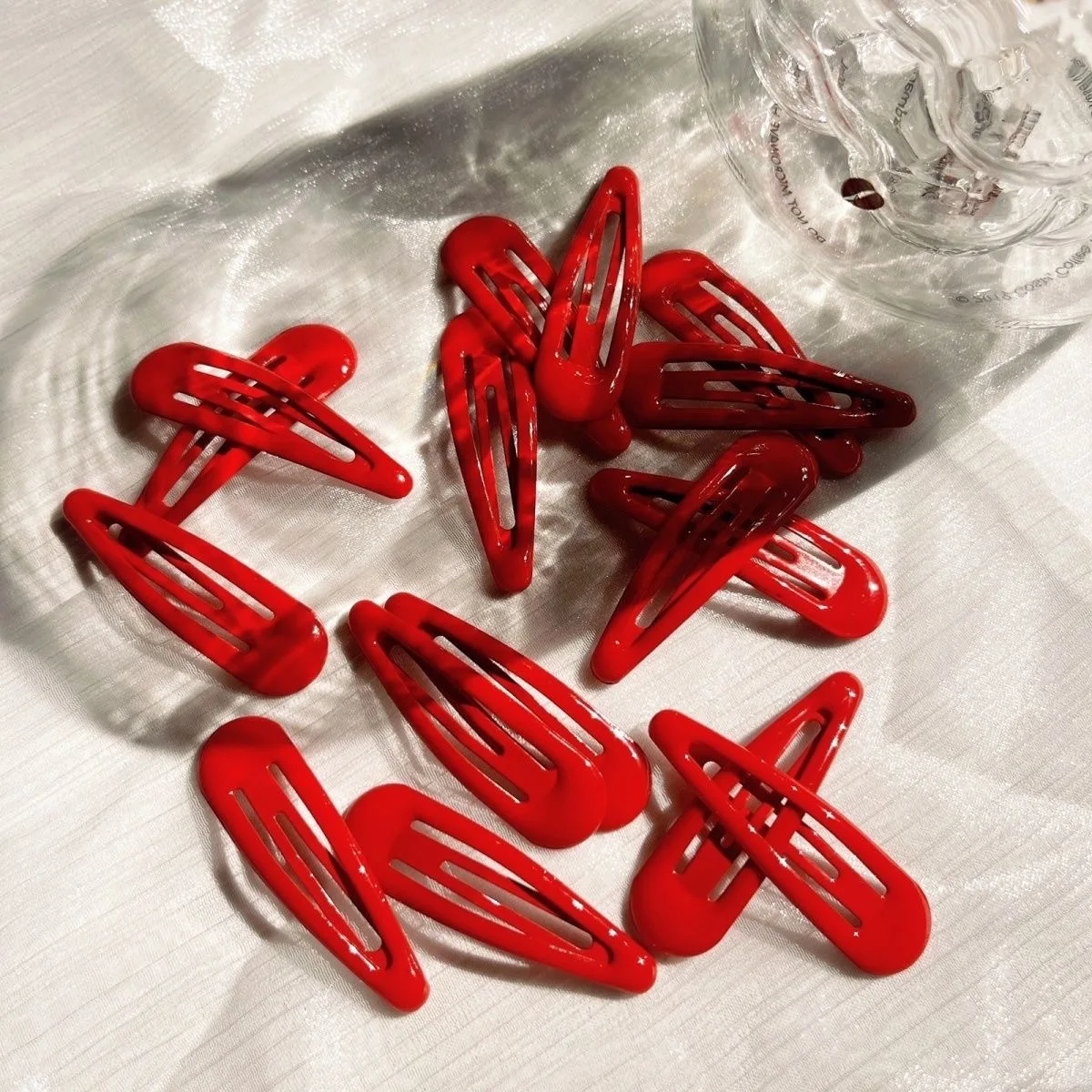 10Pcs Red Star Snap Clip for Girls Waterdrop Barrettes Back Hairpin Women Hair Clip Accessories Kawaii BB Clips - Image 6