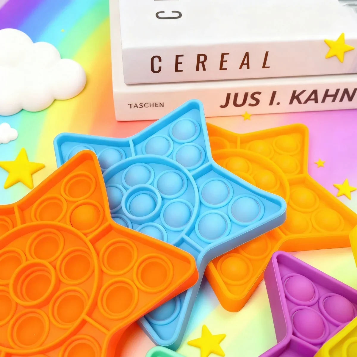 1pc Sensory Fidget Toy Star Bubble Popper Tactile Feedback Stress Relief für alle Altersgruppen (zufällige Farbe)