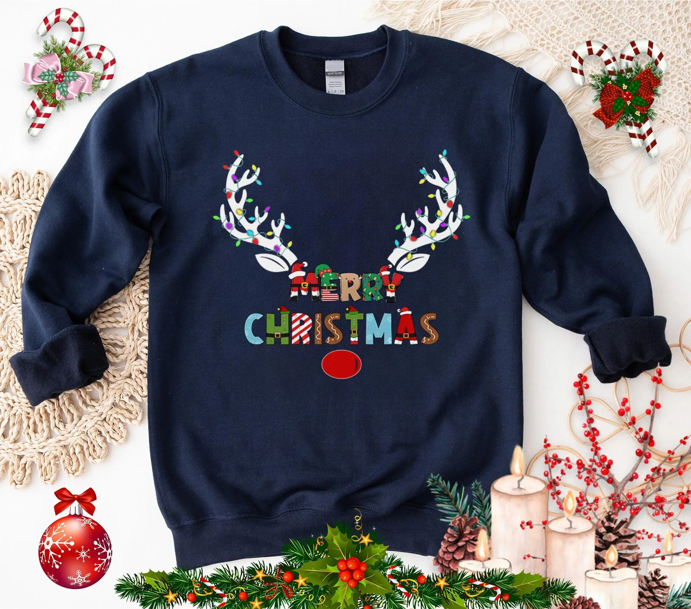 الرنة قرن الوعل عيد الميلاد فانوس هوديي رودولف الأحمر الأنف هوديي، لطيف عطلة النص هدية، الأسرة هدية حفلة عيد الميلاد