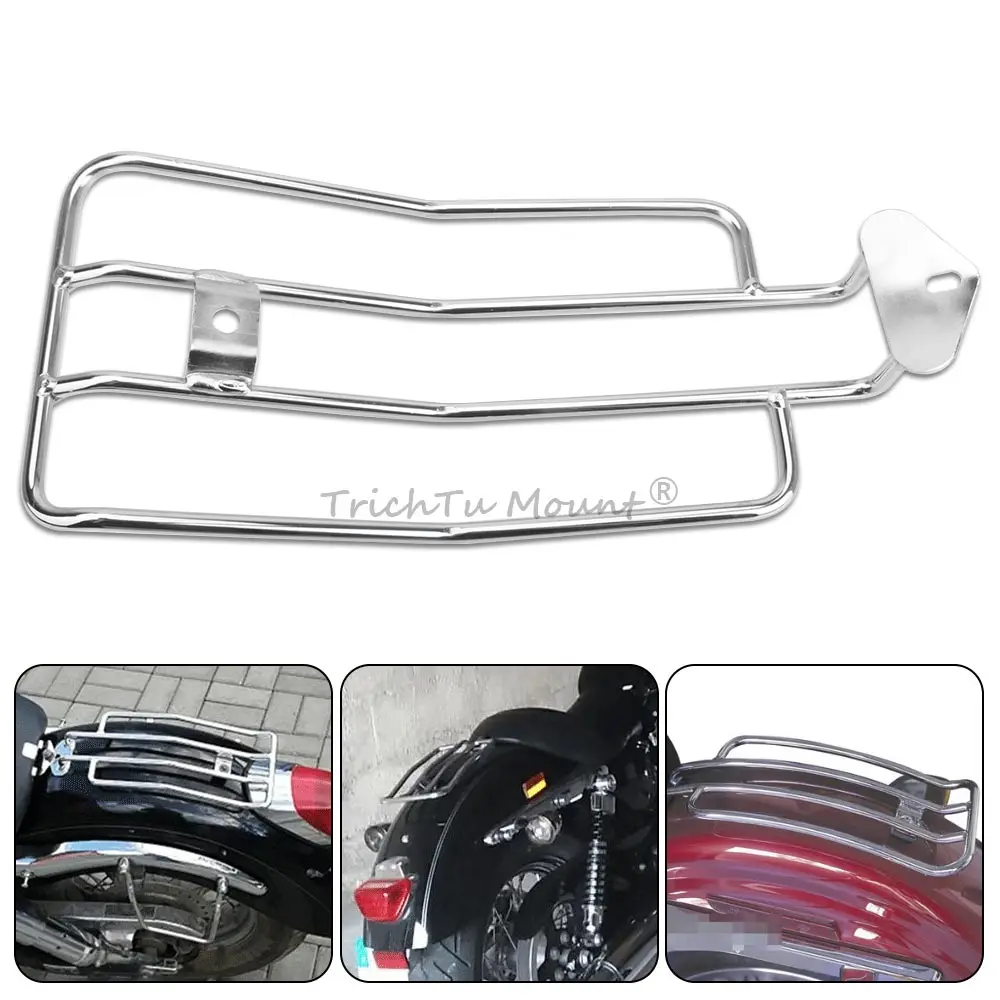 Motorcycle Luggage Rack Not Included Screws Solo Seat Luggage Rack For Harley Xl Sportster 1985-2003 Steel Chrome Luggage Rack