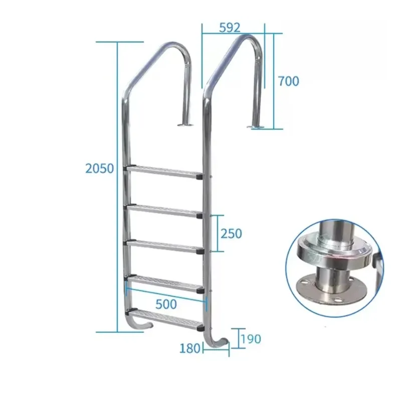 

Универсальная лестница для бассейна из нержавеющей стали с защитой от ржавчины, компактная и устойчивая конструкция для небольших наземных бассейнов, лучший выбор