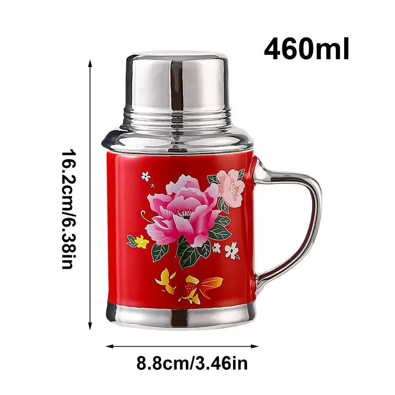 460ml nostálgico criativo cerâmica chinês casamento garrafa de água caneca cerâmica para café tradicional caneca chinesa com tampa
